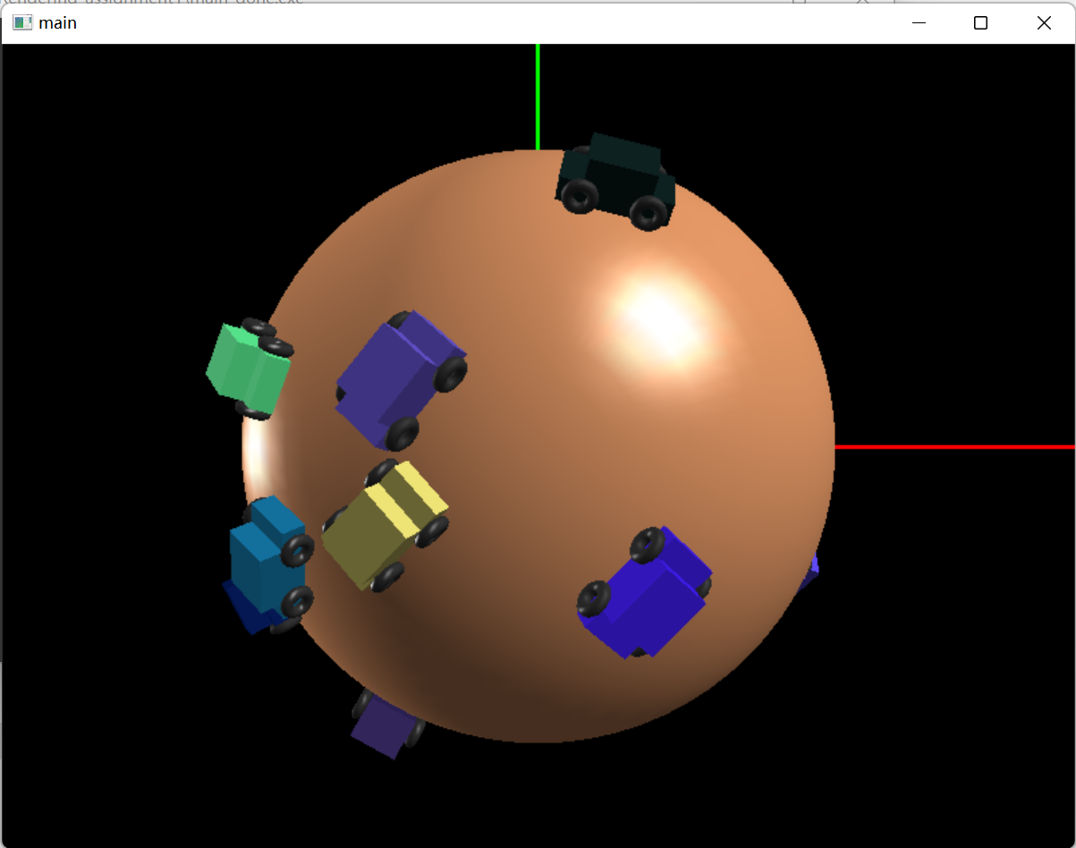 [OpenGL/C++] Car Moving on a Sphere